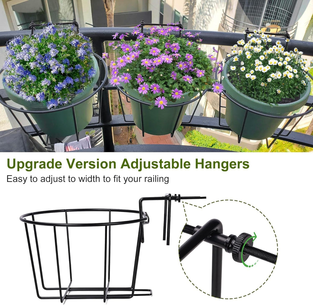 tqvai adjustable hanging railing planter for 1.89 to, side view