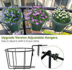 tqvai adjustable hanging railing planter for 1.89 to, side view
