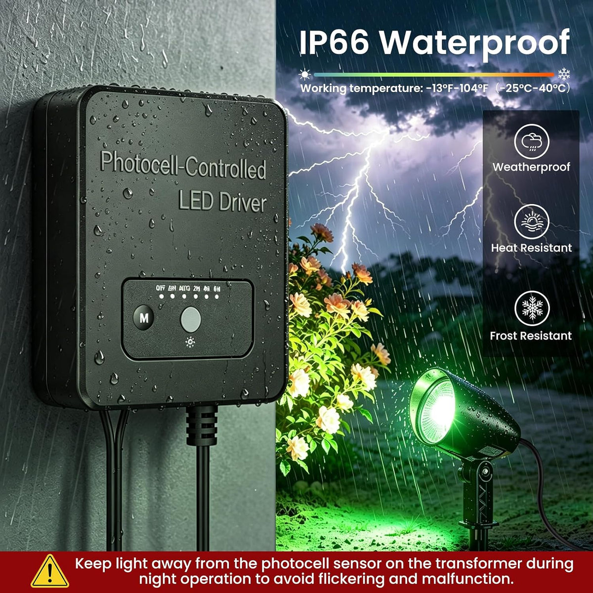 All-in-One Low Voltage Landscape Lighting 20W RGBW Spotlight 6Pack | Color Changing Landscape Lights with 144W Transformer 65FT Wire, IP66 Waterproof Outdoor Light for Yard Path Christmas Decor