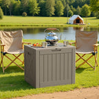 Patiowell 43 Gallon Resin Deck Box, Outdoor Storage Box for Patio Furniture, Deliveries, Pool Supplies,Waterproof and Lockable (Light-Brown)