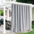 RYB HOME Extra Wide Outdoor Curtains for Patio Waterproof Heavy Duty Thermal Insulated in Summer Full Coverage Privacy for Porch, Cabana & Pool, W120 x L84, Light Grey, 1 Panel