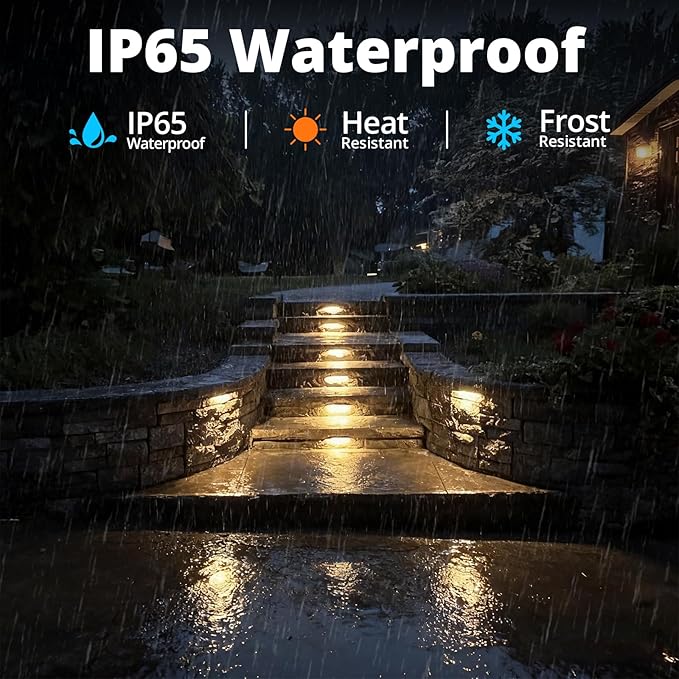 GKOLED 6.8 Inch LED Low Voltage Outdoor Hardscape Light, Light Module Replaceable, Retaining Paver Wall Step Lighting, 2700K 1.5W, IP65 for Wet Location, Die-cast Aluminum Housing