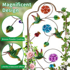 2 Pack Metal Garden Trellis Arched Fence Trellises for Climbing Plants Outdoor, Roses, Vines, Flowers, and Vegetables Support, 60'' H x 12'' W, Hummingbird