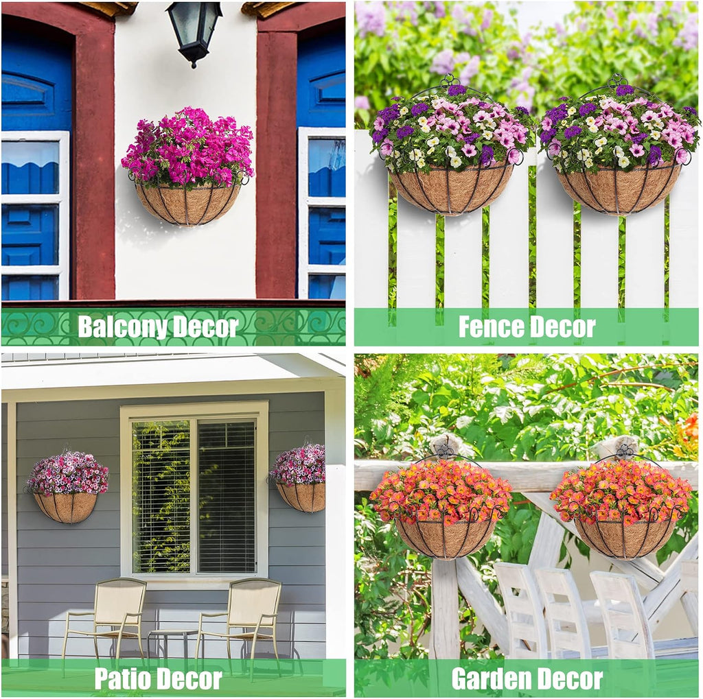 Y&M 2PCS 16" Half Round Coco Liner Pre-Formed Thick Replacement for Wall Basket Planter