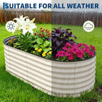 Garvee 2 Pack Galvanized Raised Garden Beds - 6x3x2ft Planter Box for Vegetables, Flowers, Rust-Resistant Garden Box, Easy Assembly Raised Beds, Durable Planters for Outdoor Plants, Beige
