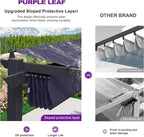 PURPLE LEAF 10' x 13' Aluminum Outdoor Pergola Wind-Resistant Retractable Pergola with Double Sun Shade Canopy Heavy-Duty Metal Pergola for Patios Backyard Deck Garden, Navy Blue
