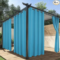 HolidayIdeas Outdoor Curtains for Patio Waterproof, 4 Panels - 54 x 108 Inch - Privacy Protection & Light Filtering Curtains Teal Grommet Outside Curtains for Porch, Gazebo, Pergola, Backyard