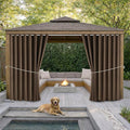 Waterproof Outdoor Curtain W105 x L84 - Grommet Top Sunlight Blocking Window Treatment Drapes Blackout Curtains for Home Bedroom Living Room Outdoor Patio Porch Pergola Cabana Gazebo (2 Panels)