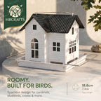 mrcrafts solar bird feeder - hanging metal bird showing dimensions