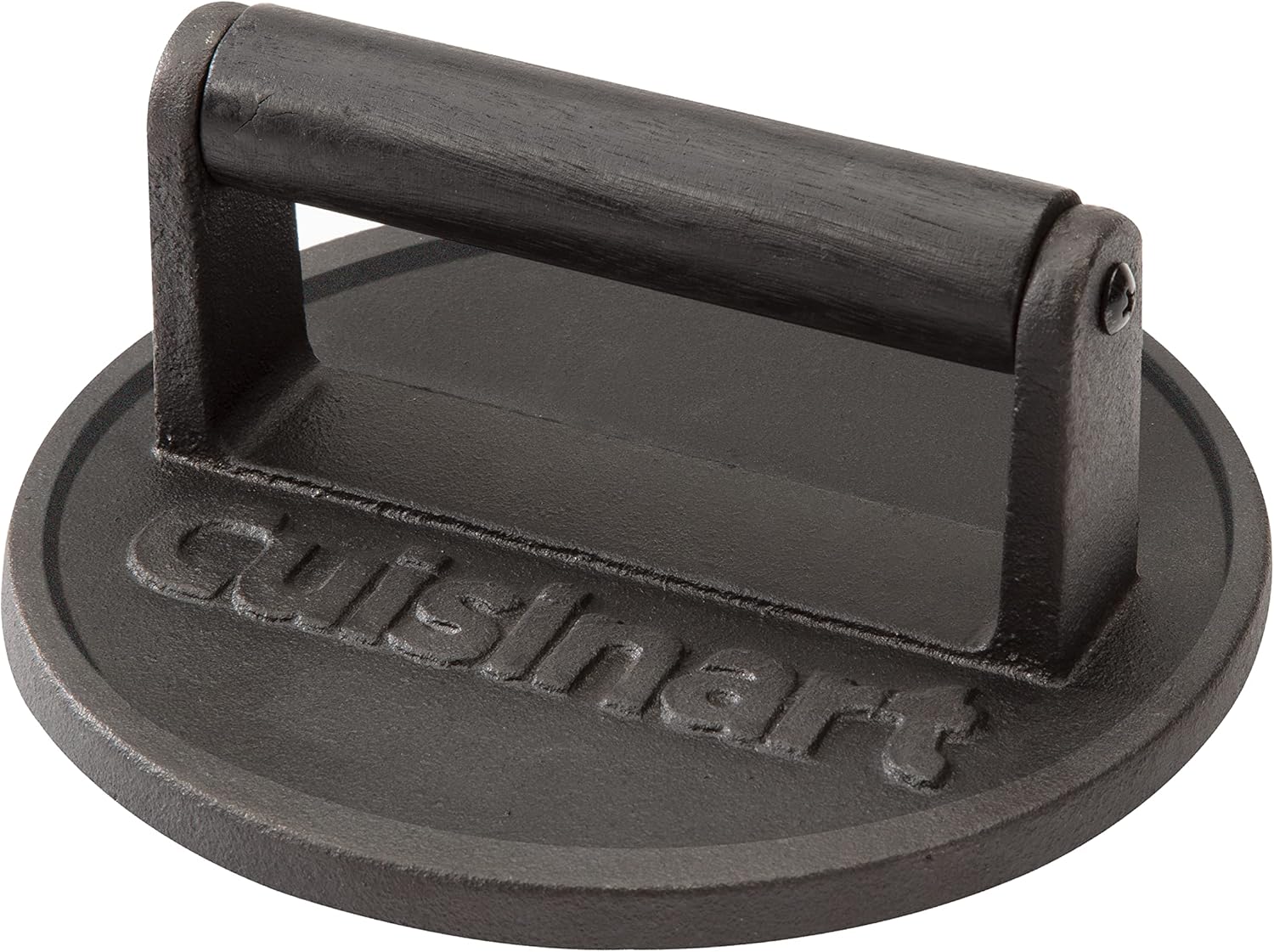 Cuisinart Smash Burger Press, Cast Iron, 6.5" Round Burger Smasher | Hamburger press with round flat edge for crispy carmelization, the go-to grill press for indoor and outdoor cooking, CISB-111