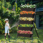 G TALECO GEAR Vertical Garden Planter, 5 Tiers Vertical Raised Garden Bed Metal Elevated Herb Planter Box Vegetable Flower Planters for Patio Deck Outdoor Indoor