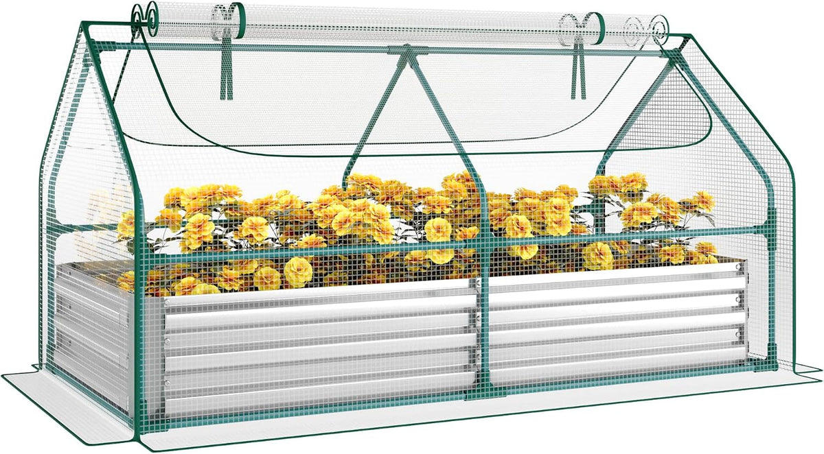 miory raised garden bed with pe cover, 6x3x1, main product view