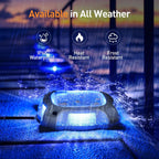 agptek aluminum multi-colors in 1 solar driveway lights showing dimensions
