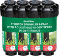 Rain Bird 42SA+ Heavy Duty Simple Adjust Gear Driven Rotor Sprinkler Head, 4 Pack - Water Efficient 4 inch Pop Up Lawn Sprinkler with 3/4 inch NPT, Adjustable 40-360 Degree Arc & 26-38 ft Radius | Heavy Duty 3/4 inch Inlet - Water Efficient 4 inch Pop Up