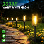 Solar Lights Outdoor, 8 Pack Waterproof IP65 Auto On/Off Solar Pathway Lights 3000K for Garden, Landscape, Path, Yard, Patio, Driveway,Walkway Decor, Landscape Lighting