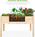 Best Choice Products 48 x 24 x 30 Inches Raised Garden Bed, Elevated Wood Planter Box Stand for Backyard, Patio, Balcony with Bed Liner, 200 Pound Capacity - Natural