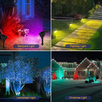 T-SUN Solar Spotlights Outdoor, Color Changing Landscape Lights, Halloween Lights Outdoor IP65 Waterproof Landscape Lighting Auto On/Off for Garden Yard Lawn Pathway, 12-Pack