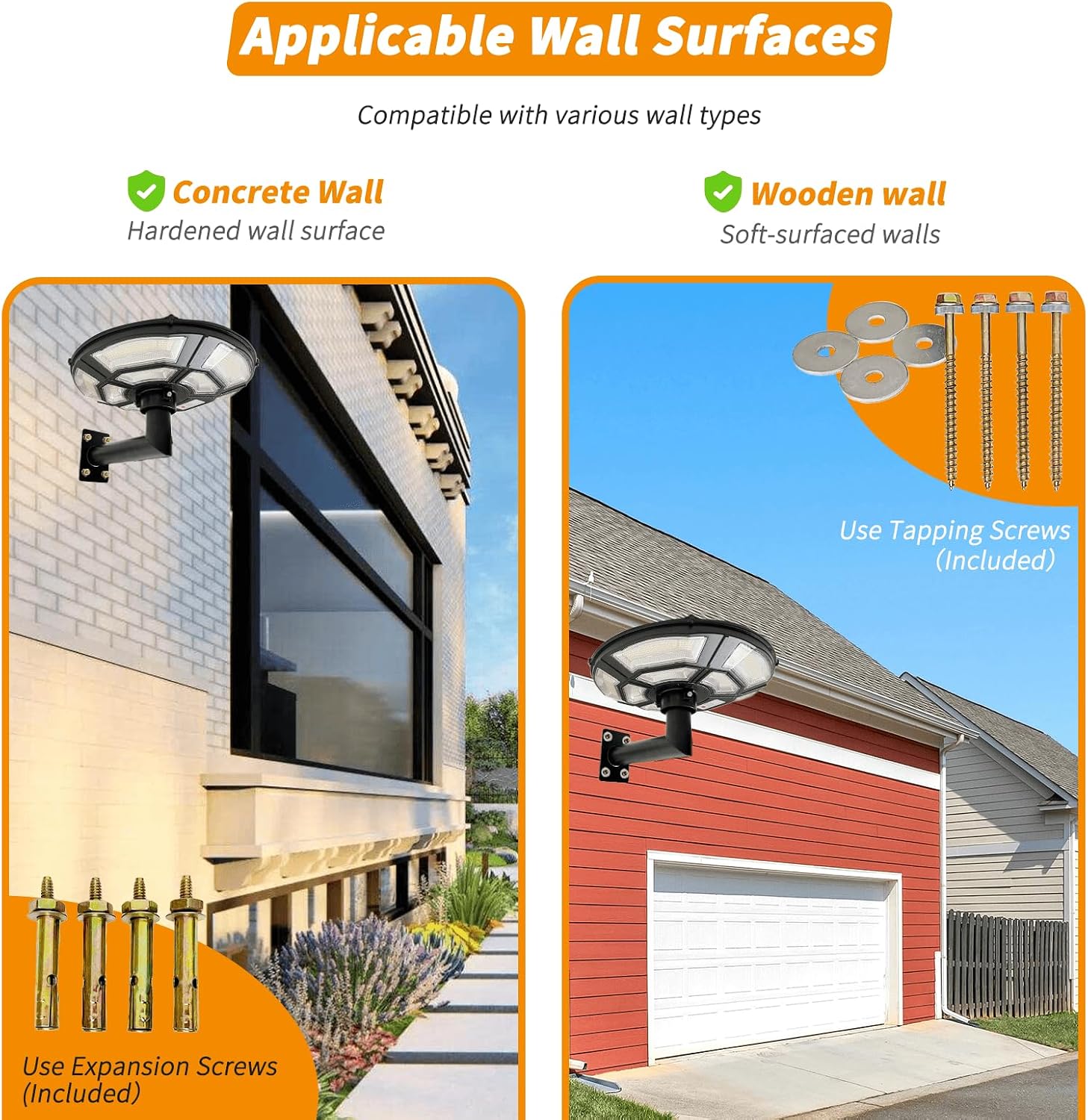 90 Degree Wall Light Mounting Bracket, 11" Arm, 2-3/8" OD Tenon | Galvanized Steel, 0.2" Flange, 0.05" Tube, Full Welds, Slim 3.9" Base, Concrete/Wood Hardware and Drilling Template Included