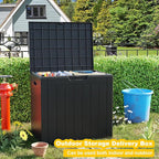 35 Gallon Outdoor Deck Box, Lockable Waterproof Outdoor Storage Boxes For Garden Tools,Indoor Cushions,Accessories Outside Storage Resin Weatherproof Container(Black)