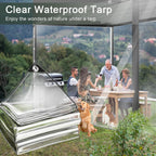 13 ft clear waterproof tarp, pvc 11.8 mil, side view