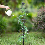 Obelisk Trellis - Elegant 49.5 x 12 Inch Metal Climbing Plant Support for Outdoor Roses, Potted Vines, and Flower Gardens - Perfect Decorative Accent for Home and Garden Decor