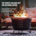 tiki patio 25-inch smokeless outdoor wood burning fire, view 10