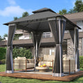 aoxun 8'x8' gazebo with double roof & mosquito, main product view