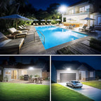 Onforu 90W Flood Lights Outdoor, 10000LM Ultra Bright 4-Head LED Security Light with Switch Control, IP66 Waterproof 6500K Exterior Lights for Yard Garage Patio