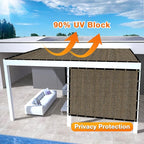 Artpuch Outdoor Pergola Shade Cover 7x15 FT Sun Shade Cloth with Grommets Mocha 90% UV Protection Canopy Patio Privacy Screen (Customized Available)