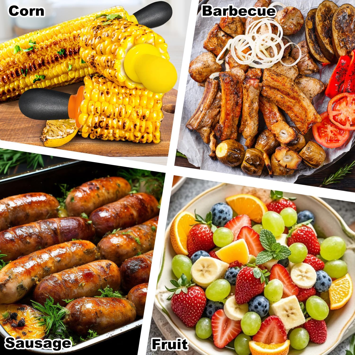 20 Pcs/10 Pairs Corn Cob Holders, Stainless Steel Corn Holders Corn on The Cob Skewers for Home Cooking BBQ Parties Camping, Interlocking Design, 4 Colors