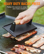 Griddle Accessories Kit for Blackstone with Dome and Burger Press | Includes a 12.5 inch 304 stainless steel dome and rectangular cast iron press for burgers, bacon, steaks, and vegetables.