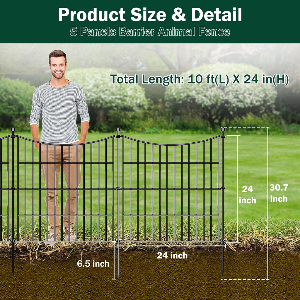no dig dog fence outdoor for yard, 24 shown in use