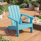 GIANTEX Kids Adirondack Chair Set of 2 for Age 3-8, Turquoise | All-Weather HIPS Children's Outdoor Chair w/Ergonomic Design, Toddler Lawn Chairs, Kids Beach Chair for Garden Patio Backyard
