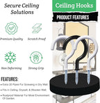 20 Pcs Ceiling Hooks for Hanging Plants - 2.9 inches Plant Heavy Duty, Hanging Hooks for Christmas Lights, Cups, Decors - White Vinyl Coated Screw in Plant Hanger Hook Indoor and Outdoor