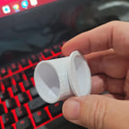 The Original Quail Feed Saver Port 1.5inch No Waste DIY Feed Ports for Coturnix Quail 3D Printed Made in USA 16ct White Color