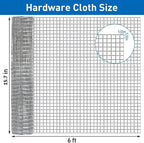 Hardware Cloth,Chicken Wire Fence,1/2 inch 15.7in x 6ft Galvanized Welded Cage Wire for Bird Wire Gopher Wire Rabbit Wire Snake Fence Poultry Netting Cage Screen
