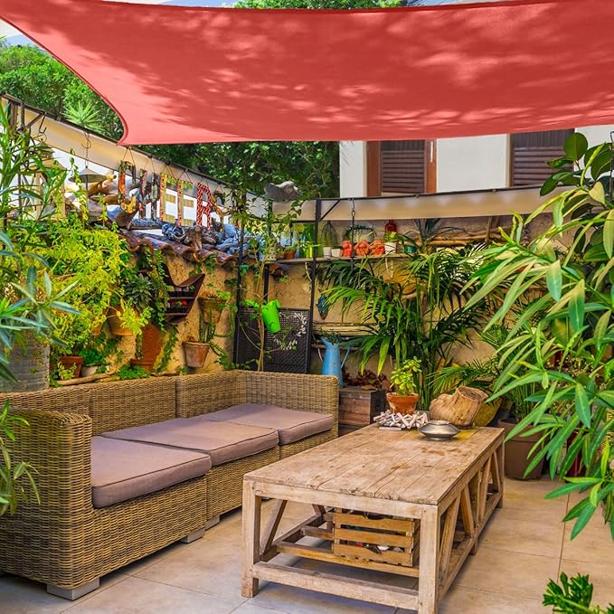 AsterOutdoor Sun Shade Sail Rectangle 16' x 20' UV Block Canopy for Patio Backyard Lawn Garden Outdoor Activities, Terra