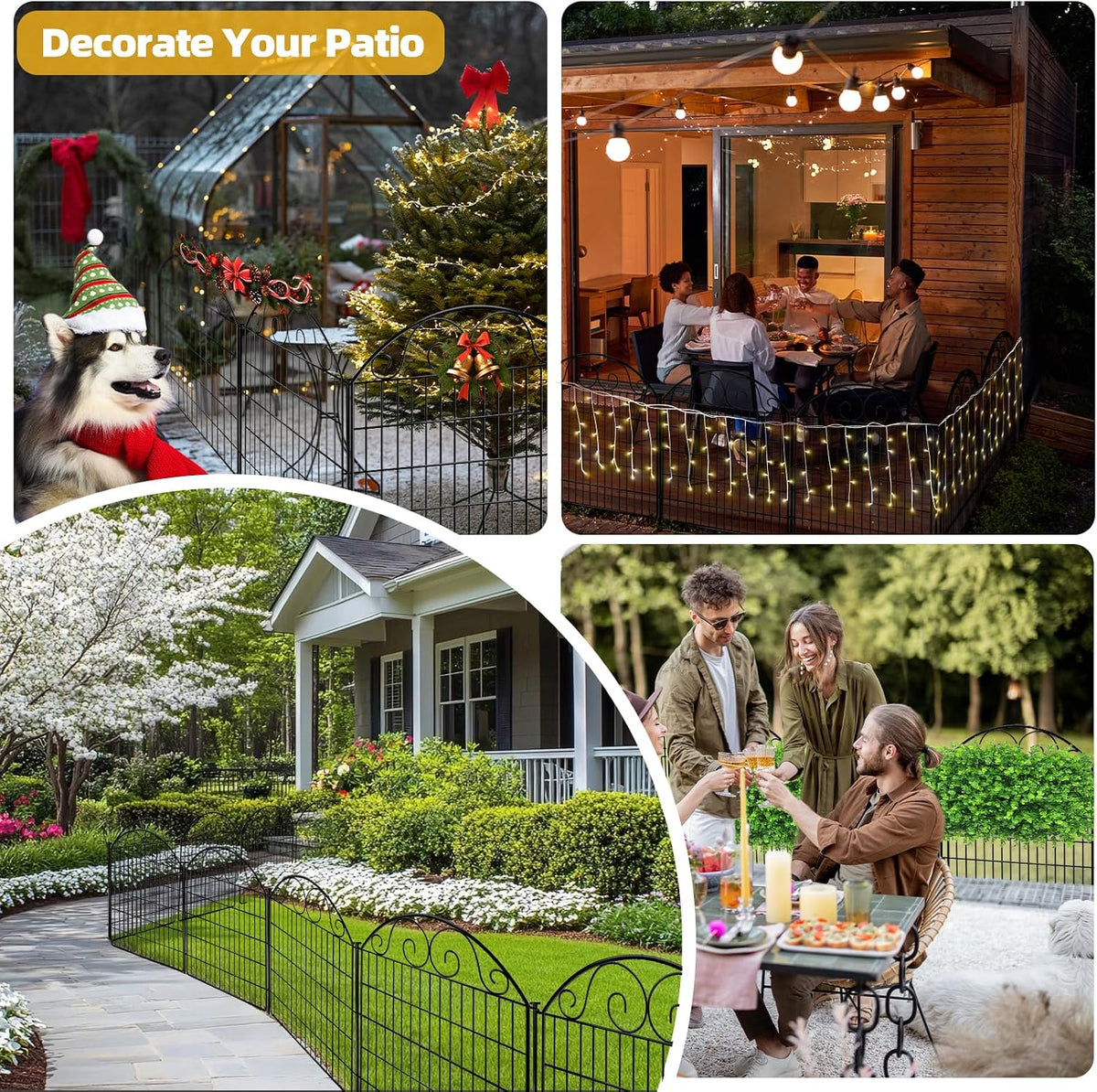 colrasn 10 panels no dig decorative garden dog on a desk or shelf