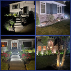 NYMPHY Solar Lights Outdoor Waterproof IP68, 56 LED 3 Lighting Modes Solar Powered Garden Yard Spot Solar Lights for Outside Landscape- 6 Pack (Cool White)