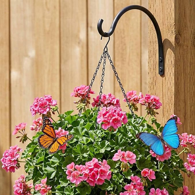 Qiang Ni Hanging Plant Bracket Hooks: 6 Inch Wall Plant Hook Planters and Decor - 2 Piece Rust-Resistant and Secure Brackets Maximize Your Outdoor Living Space