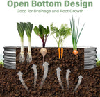 TATAANTY Raised Garden Bed for Outdoor: 4x2x1ft Durable Metal Vegetable Plant Container Kit - Oval Planter Box for Gardening Flower Trough Galvanized - 1 Pack