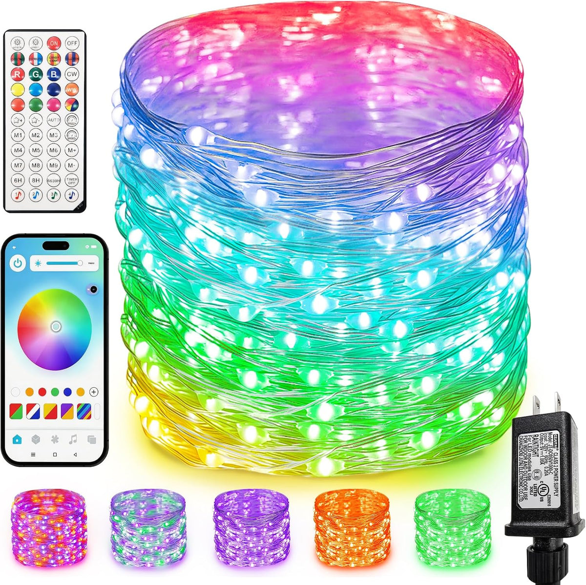 200 led smart color changing halloween fairy lights, main product view