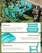 GREENVINES Outdoor Dining Chairs Set of 2 | HDPE | Patio Chair | All-Weather | Aqua