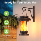 Solar Lantern Outdoor Waterproof, Flickering Flameless Solar Lights Hanging Lantern, Auto On/Off Decorative Solar Garden Lights for Patio Yard Porch Pathway Camping Decor
