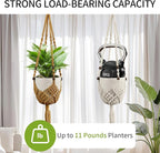 Macrame Plant Hanger - Fits 3 to 6 inches Pots for Indoor Outdoor, 35 Inch, Set of 2, Green (POTS NOT Included)