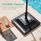 Best Choice Products Fillable Mobile Umbrella Base, Heavy Duty Base, Square Tiered Market Stand for Patio, Deck, Outdoor w/ 4 Wheels, 2 Locks, 2 Knobs, 120lb Capacity - Black