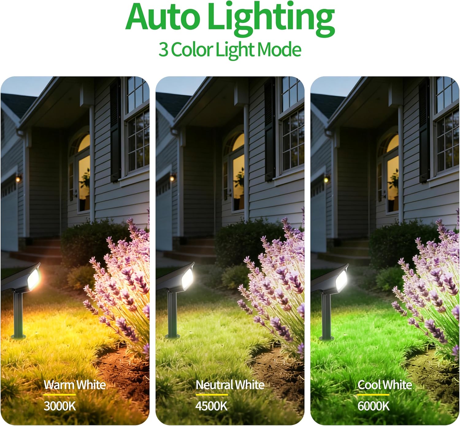 Solar Spotlights Outdoor Waterproof 4000mAh 3 Color with Remote | LED Landscape Spot Light with Timer & Adjustable Brightness for Pool, Trees, Flags, House Wall & Yard Decor