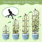 Obelisk Trellis for Garden Plants Climbing: 6ft Rustproof Metal Pipe with Plastic Coated - Potted Plant Climber Support for Outdoor Indoor Grape Vines Vegetable Fruits Flowers (2PC)