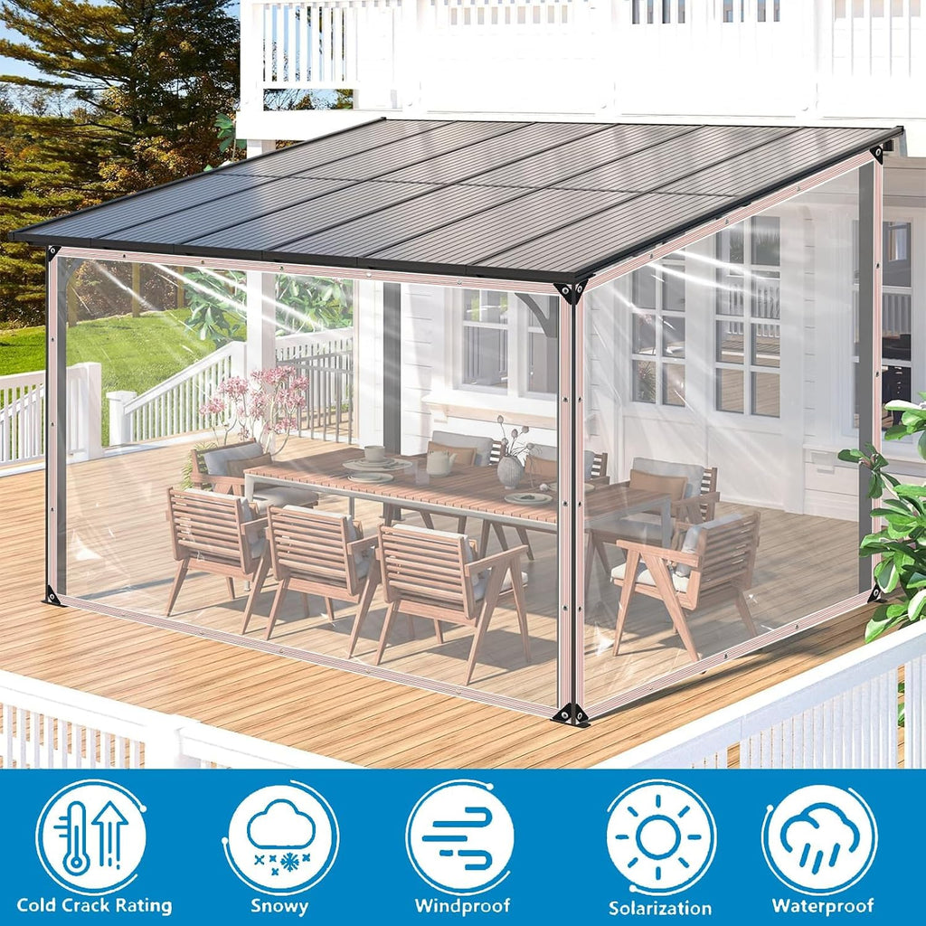 clear vinyl tarp 6x16ft,10 mil uv resistant waterproof shown in use