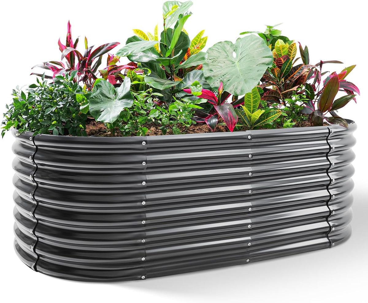 land guard galvanized planter raised beds, 6×3×2ft galvanized, main product view